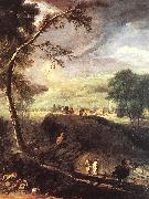 RICCI, Marco, Landscape with River and Figures (detail)